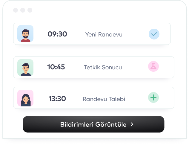 Otomatik randevu planlamasını gösteren klinik yönetim kontrol paneli
